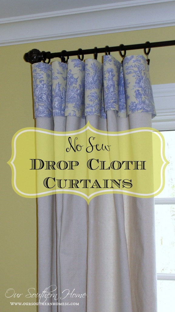 no sew drop cloth curtains