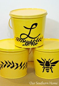 Sharpie Embellished Citronella Buckets by Our Southern Home #sharpie