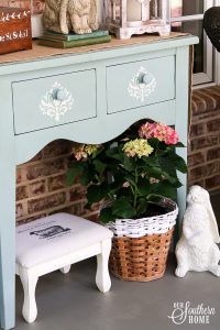 Thrift store basket gets a simple farmhouse makeover with paint!