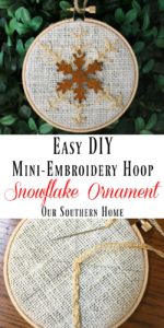 Easy DIY Snowflake Ornament using mini-embroidery hoops!