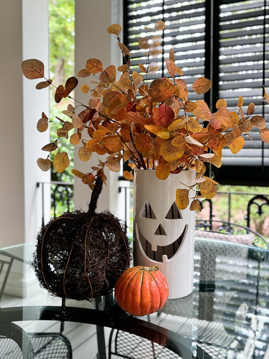 porch table for halloween