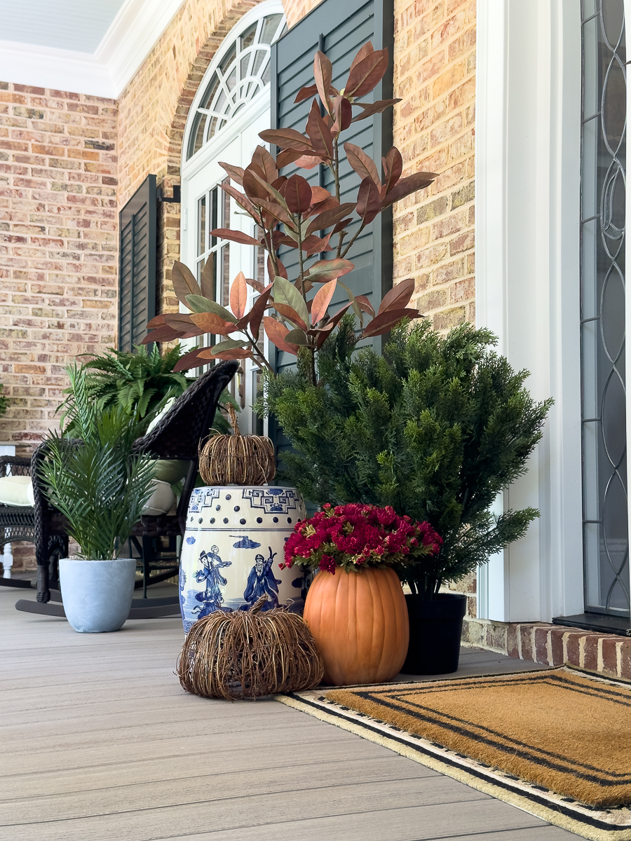 side view of fall porch