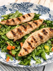Being an Empty Nester means getting more active and maintaining my health by staying active and making good choices. This Lemon & Herb Grilled Chicken Salad is my got-to lunch. #ad #emptynest #lunch #salad #recipe