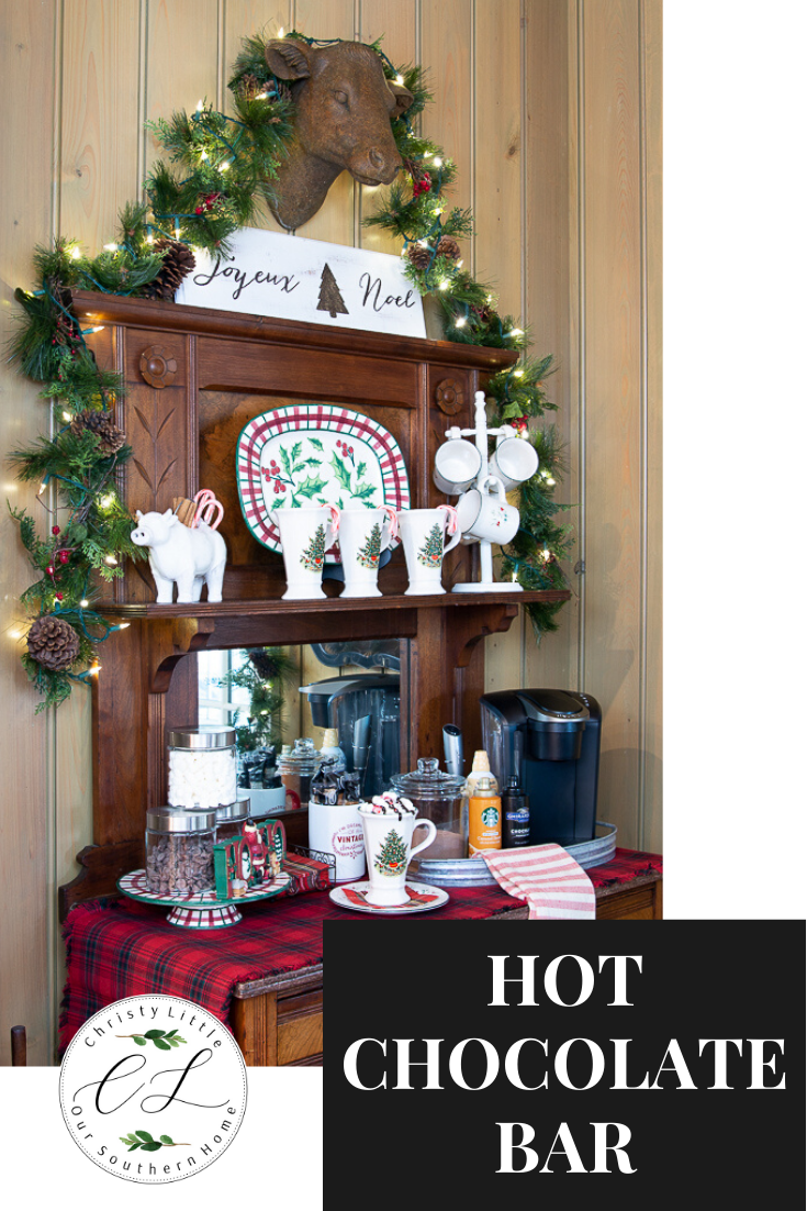 Create a Vintage Farmhouse-Style Christmas Hot Chocolate Bar