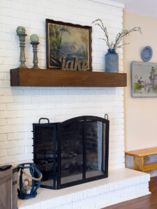 fireplace mantel with decor