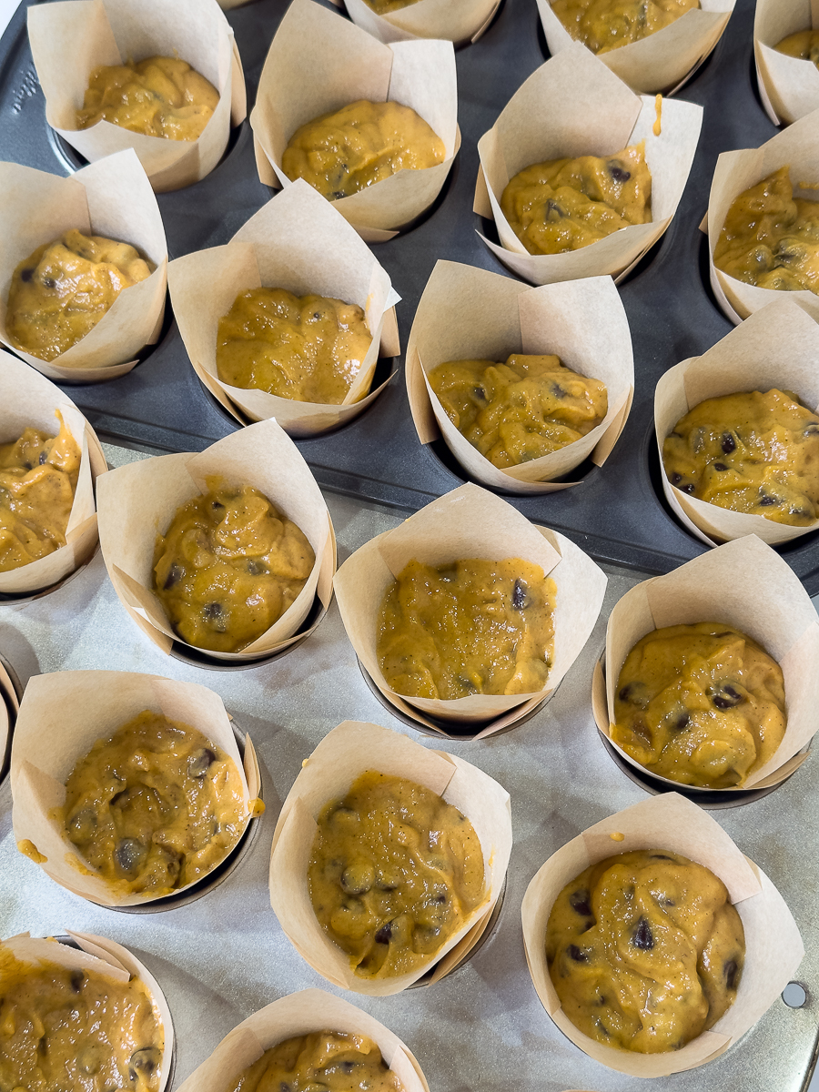 pumpkin muffin in liners