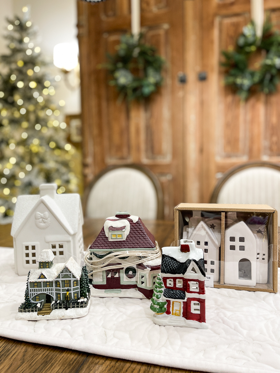 DIY Upcycled Ceramic House Glittery Rainbow Christmas Village - Jennifer  Rizzo